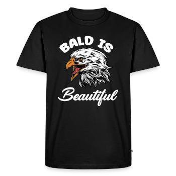 Tête chauve est bel homme barbu drôle - T-shirt Premium bio Homme - noir - Devant - Nico (187cm)