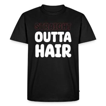 Coiffeur barbu chauve Straight Outta Hair - T-shirt Premium bio Homme - noir - Devant - Nico (187cm)