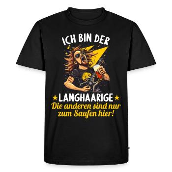 l’homme aux cheveux longs se marie enterrement de vie de garçon enterrement de vie de garçon - T-shirt Premium bio Homme - noir - Devant - Nico (187cm)