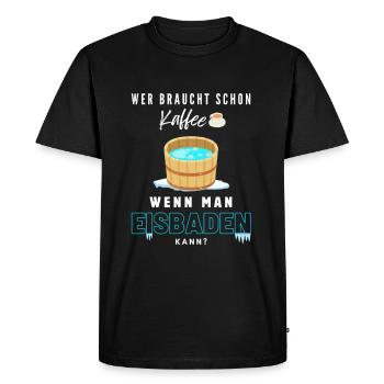 Eisbaden Ice bath baden ice bathing Kältebad kalt - Men's Premium Organic T-Shirt - black - Front - Nico (187cm)