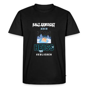 Eisbaden Ice bath baden ice bathing Kältebad kalt - Men's Premium Organic T-Shirt - black - Front - Nico (187cm)