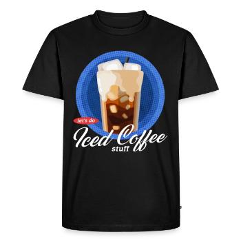 Iced Coffee Iced Coffee Coffee Lover Gift - Men's Premium Organic T-Shirt - black - Front - Nico (187cm)