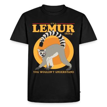 Lemur Ring-tailed Lemur Lemur Gift - Men's Premium Organic T-Shirt - black - Front - Nico (187cm)