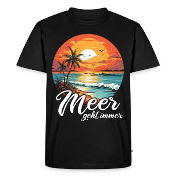 The sea always goes on holiday trips - Men's Premium Organic T-Shirt - black - Front - Nico (187cm)