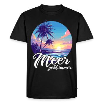 The sea always goes on holiday trips - Men's Premium Organic T-Shirt - black - Front - Nico (187cm)
