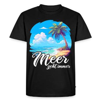 The sea always goes on holiday trips - Men's Premium Organic T-Shirt - black - Front - Nico (187cm)