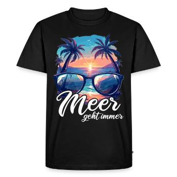 The sea always goes on holiday trips - Men's Premium Organic T-Shirt - black - Front - Nico (187cm)