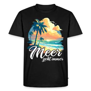 The sea always goes on holiday trips - Men's Premium Organic T-Shirt - black - Front - Nico (187cm)