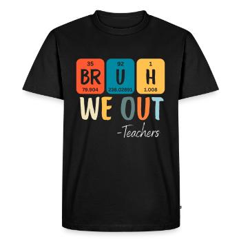 Bruh We Out Professeur Rétro Drôle Dernier jour d’école - T-shirt Premium bio Homme - noir - Devant - Nico (187cm)