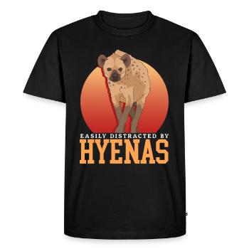 Hyène Hyène Cadeau Hyène Tachetée - T-shirt Premium bio Homme - noir - Devant - Nico (187cm)