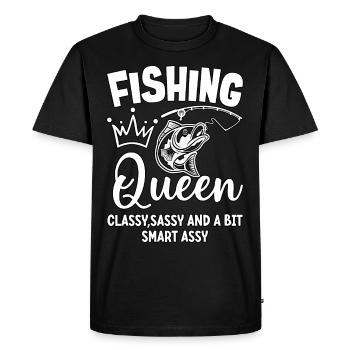 Fishing Queen cassy sassy and a bit sassy - Men's Premium Organic T-Shirt - black - Front - Nico (187cm)