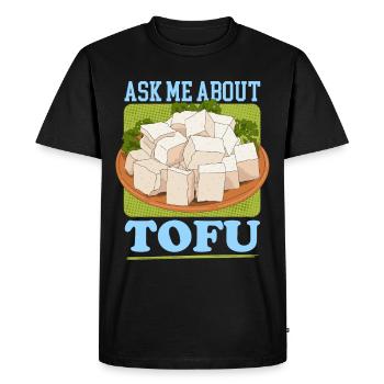Tofu Bean Cheese Bean Curd Vegan Gift - Men's Premium Organic T-Shirt - black - Front - Nico (187cm)