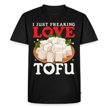 Tofu Vegan Bean Curd Bean Cheese Gift - Men's Premium Organic T-Shirt - black - Front - Nico (187cm)