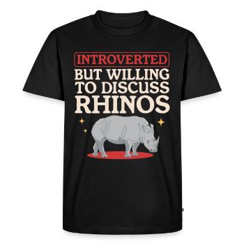 Rhino Rhinos Rhinocéros Cadeau Rhinocéros - T-shirt Premium bio Homme - noir - Devant - Nico (187cm)