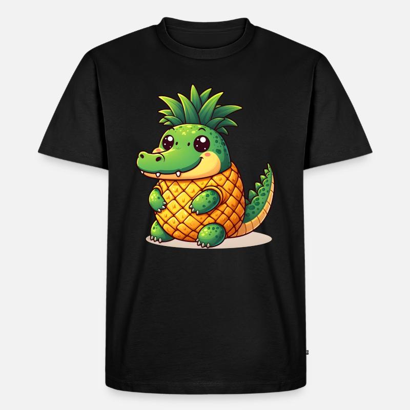 Ananas Krokodil - Männer Premium Bio T-Shirt - Schwarz