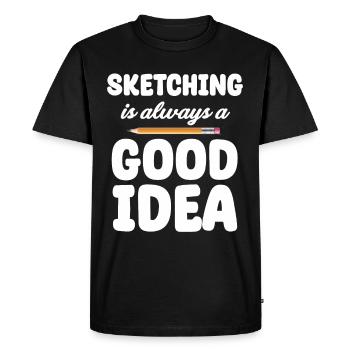 Sketchy Mood Sketch Artiste Peintre Dessin - T-shirt Premium bio Homme - noir - Devant - Nico (187cm)