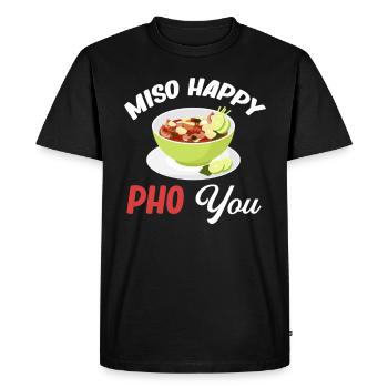 Miso Happy Pho You Asian Chinese Cuisine - Men's Premium Organic T-Shirt - black - Front - Nico (187cm)