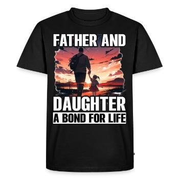 Père et fille, un lien pour la vie - T-shirt Premium bio Homme - noir - Devant - Nico (187cm)