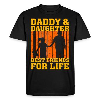 Papa et fille meilleurs amis pour la vie - T-shirt Premium bio Homme - noir - Devant - Nico (187cm)