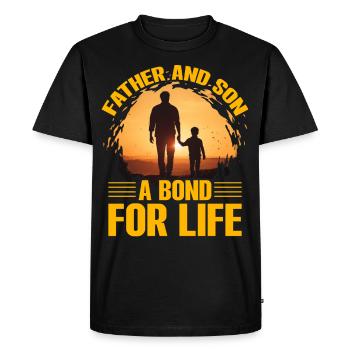 Père et fils, un lien pour la vie - T-shirt Premium bio Homme - noir - Devant - Nico (187cm)