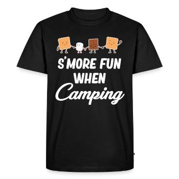 Plus de plaisir camping, glamping, randonnée pédestre - T-shirt Premium bio Homme - noir - Devant - Nico (187cm)