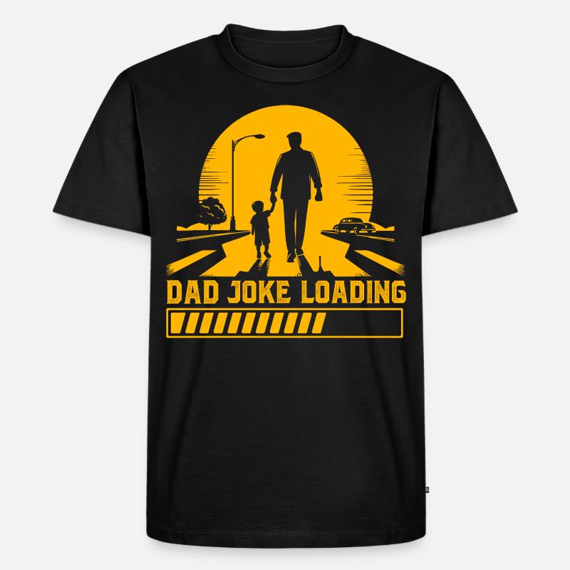 Papa-Witz wird geladen - Männer Premium Bio T-Shirt - Schwarz