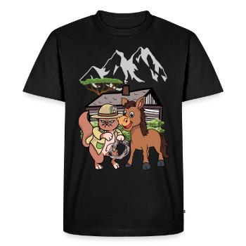 Cat Wild West Nature Child Children Rider Donkey - Men's Premium Organic T-Shirt - black - Front - Nico (187cm)
