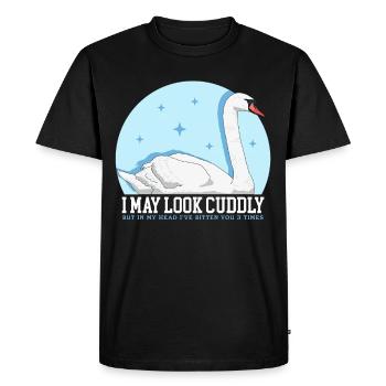 Cadeau de cygnes amoureux des cygnes - T-shirt Premium bio Homme - noir - Devant - Nico (187cm)