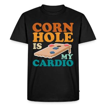 Cornhole Player Blind Hole Sac de haricots cadeau - T-shirt Premium bio Homme - noir - Devant - Nico (187cm)