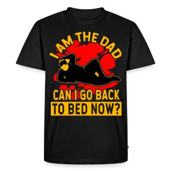 Je suis le papa, puis-je retourner au lit maintenant ? - T-shirt Premium bio Homme - noir - Devant - Nico (187cm)