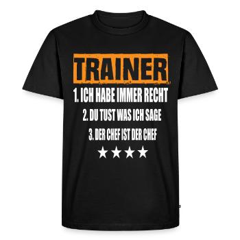 Entraîneur - T-shirt Premium bio Homme - noir - Devant - Nico (187cm)