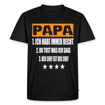 Papa - T-shirt Premium bio Homme - noir - Devant - Nico (187cm)