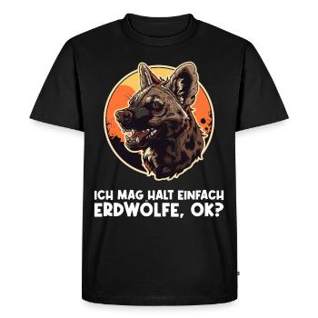 Loups d’Aardwolf - T-shirt Premium bio Homme - noir - Devant - Nico (187cm)