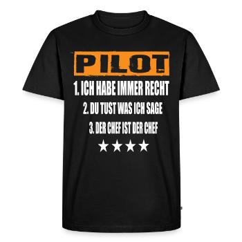 pilot - Men's Premium Organic T-Shirt - black - Front - Nico (187cm)