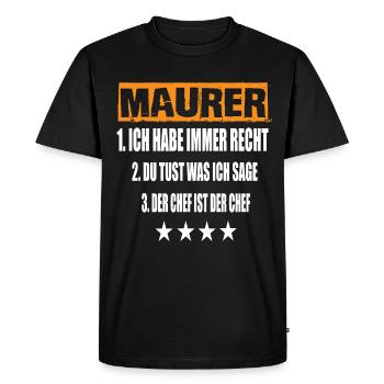 Bricklayer - Men's Premium Organic T-Shirt - black - Front - Nico (187cm)