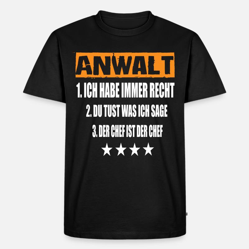 Anwalt - Männer Premium Bio T-Shirt - Schwarz