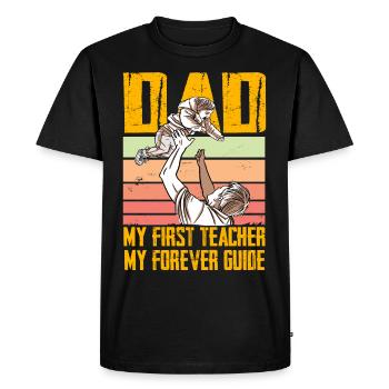 Dad my first Teacher my forever Guide - Men's Premium Organic T-Shirt - black - Front - Nico (187cm)