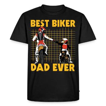 Meilleur papa motard de tous les temps - T-shirt Premium bio Homme - noir - Devant - Nico (187cm)