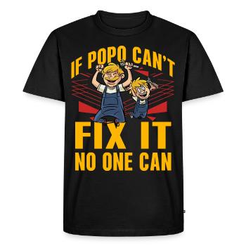 If Popo can't fix it no one can - Men's Premium Organic T-Shirt - black - Front - Nico (187cm)