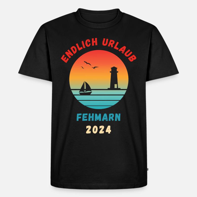 Fehmarn Urlaub 2024 Ostsee Idee - Männer Premium Bio T-Shirt - Schwarz
