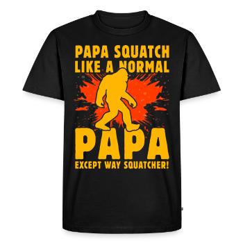 Papa Squatch comme un Papa normal sauf qu’il est très squatch - T-shirt Premium bio Homme - noir - Devant - Nico (187cm)