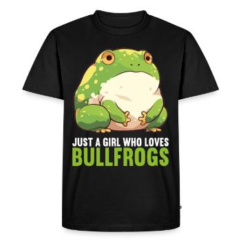 Grenouilles-taureaux Grenouille-taureau - T-shirt Premium bio Homme - noir - Devant - Nico (187cm)