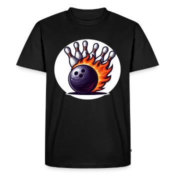 Boule de bowling en feu - T-shirt Premium bio Homme - noir - Devant - Nico (187cm)