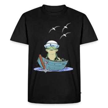 frog sailor sailor boat toad frogs - Men's Premium Organic T-Shirt - black - Front - Nico (187cm)