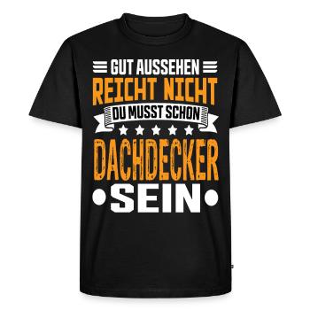 Roofer Roofer Saying Building Construction Roof - Men's Premium Organic T-Shirt - black - Front - Nico (187cm)