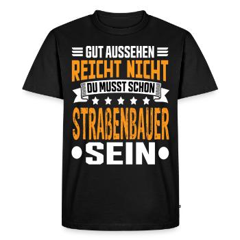 Constructeurs de routes Construction de routes Construction de routes - T-shirt Premium bio Homme - noir - Devant - Nico (187cm)