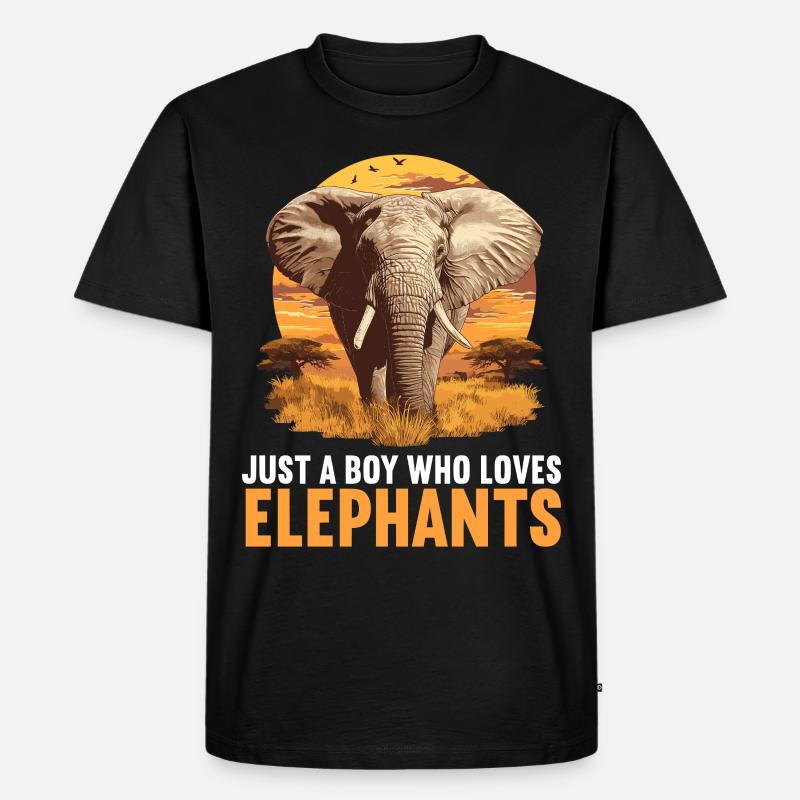 Elefanten Elefant - Männer Premium Bio T-Shirt - Schwarz