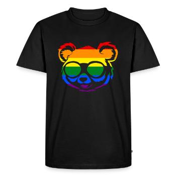 Panda LGBTQ Regenbogen - Männer Premium Bio T-Shirt - Schwarz - Vorne - Nico (187cm)