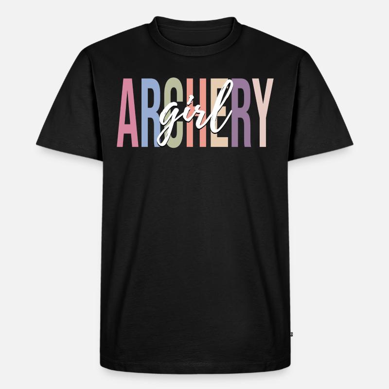 Bogenschützin Bogen und Pfeil - Männer Premium Bio T-Shirt - Schwarz