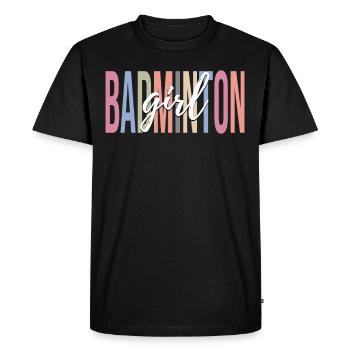 Joueur de badminton - T-shirt Premium bio Homme - noir - Devant - Nico (187cm)